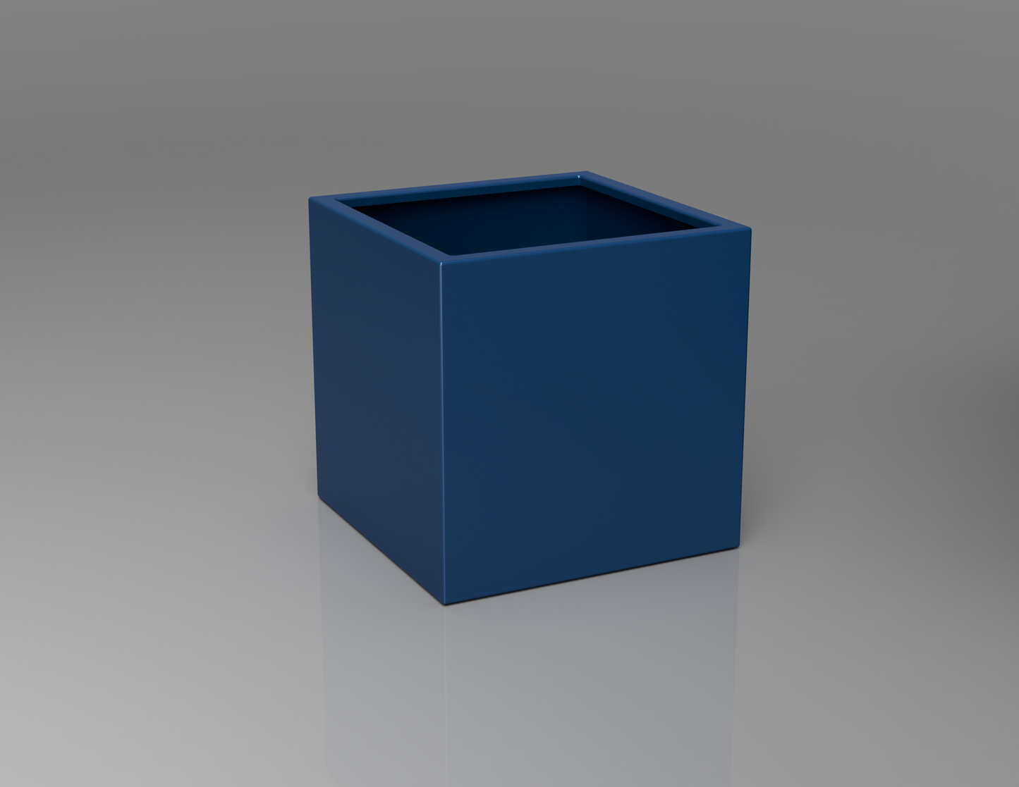 600mm British manufactured square metal planter in RAL5010 Blue, suitable for indoor and outdoor use.