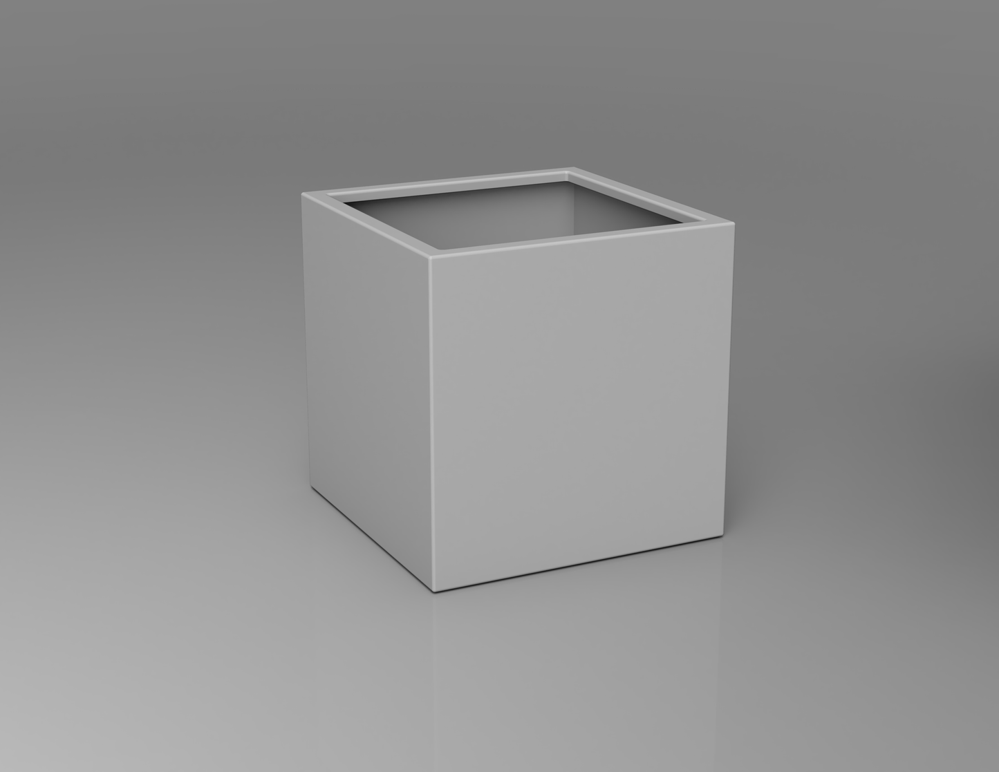 600mm British manufactured square metal planter in RAL9006 Silver, suitable for indoor and outdoor use.