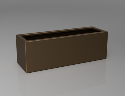 900mm British manufactured trough metal planter in special effect Bronze, suitable for indoor and outdoor use.