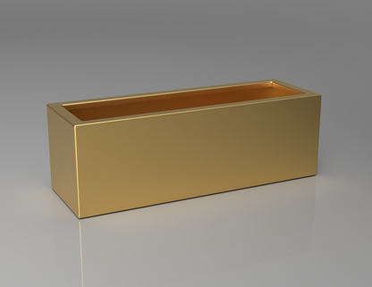 900mm British manufactured trough metal planter in special effect Gold, suitable for indoor and outdoor use.