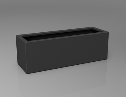900mm British manufactured trough metal planter in special effect Manganese, suitable for indoor and outdoor use.