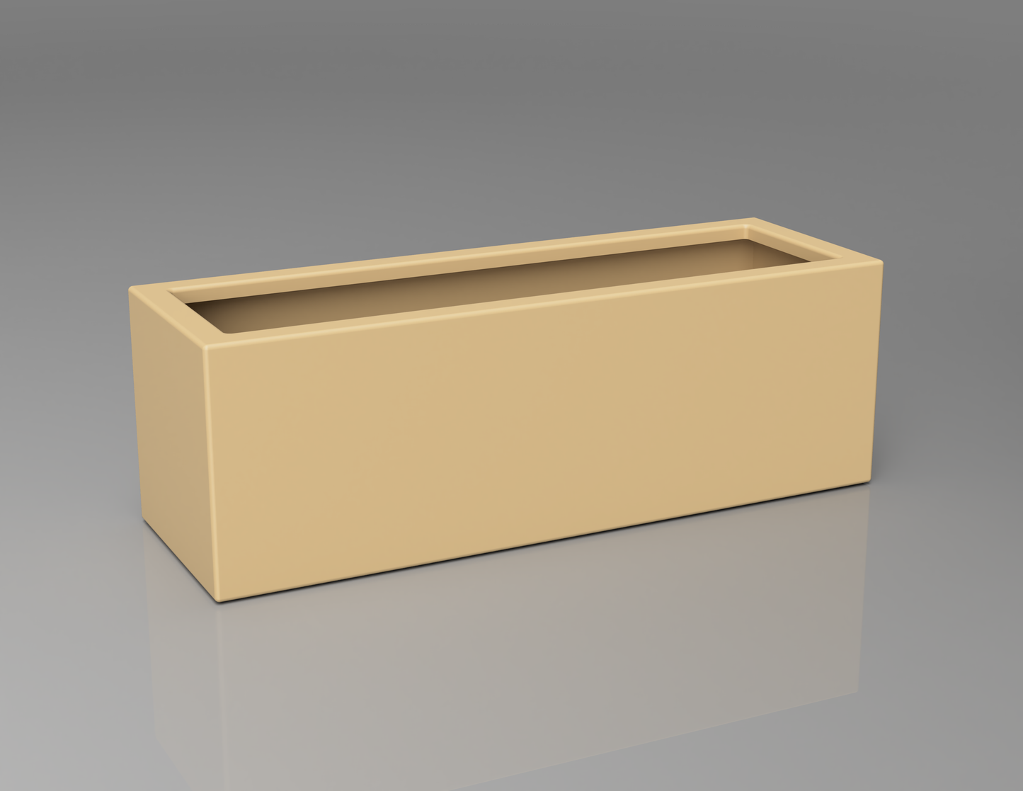 900mm British manufactured trough metal planter in RAL1001 Beige, suitable for indoor and outdoor use.
