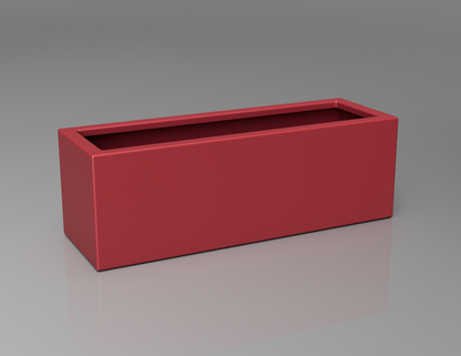 900mm British manufactured trough metal planter in RAL3028 Red, suitable for indoor and outdoor use.