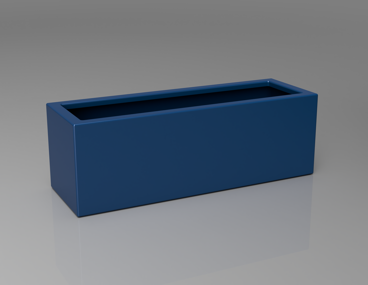 900mm British manufactured trough metal planter in RAL5010 Blue, suitable for indoor and outdoor use.