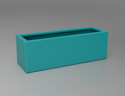 900mm British manufactured trough metal planter in RAL5018 Turquoise, suitable for indoor and outdoor use.