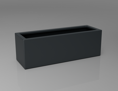 900mm British manufactured trough metal planter in RAL7016 Anthracite Grey, suitable for indoor and outdoor use.