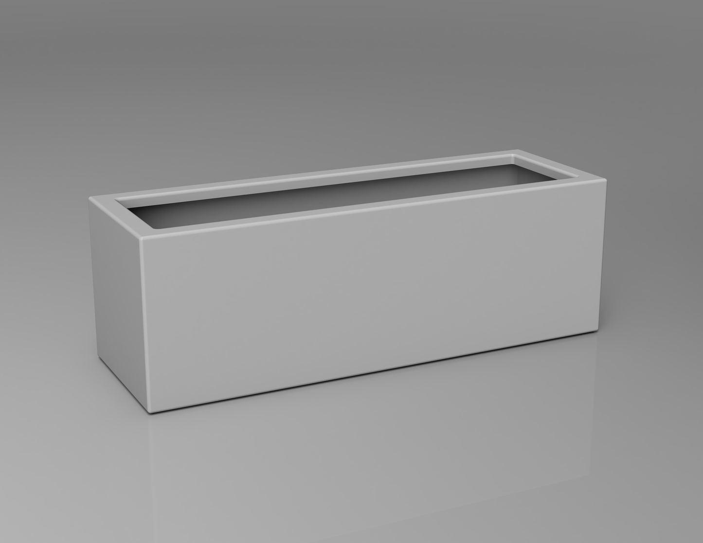 900mm British manufactured trough metal planter in RAL9006 Silver, suitable for indoor and outdoor use.