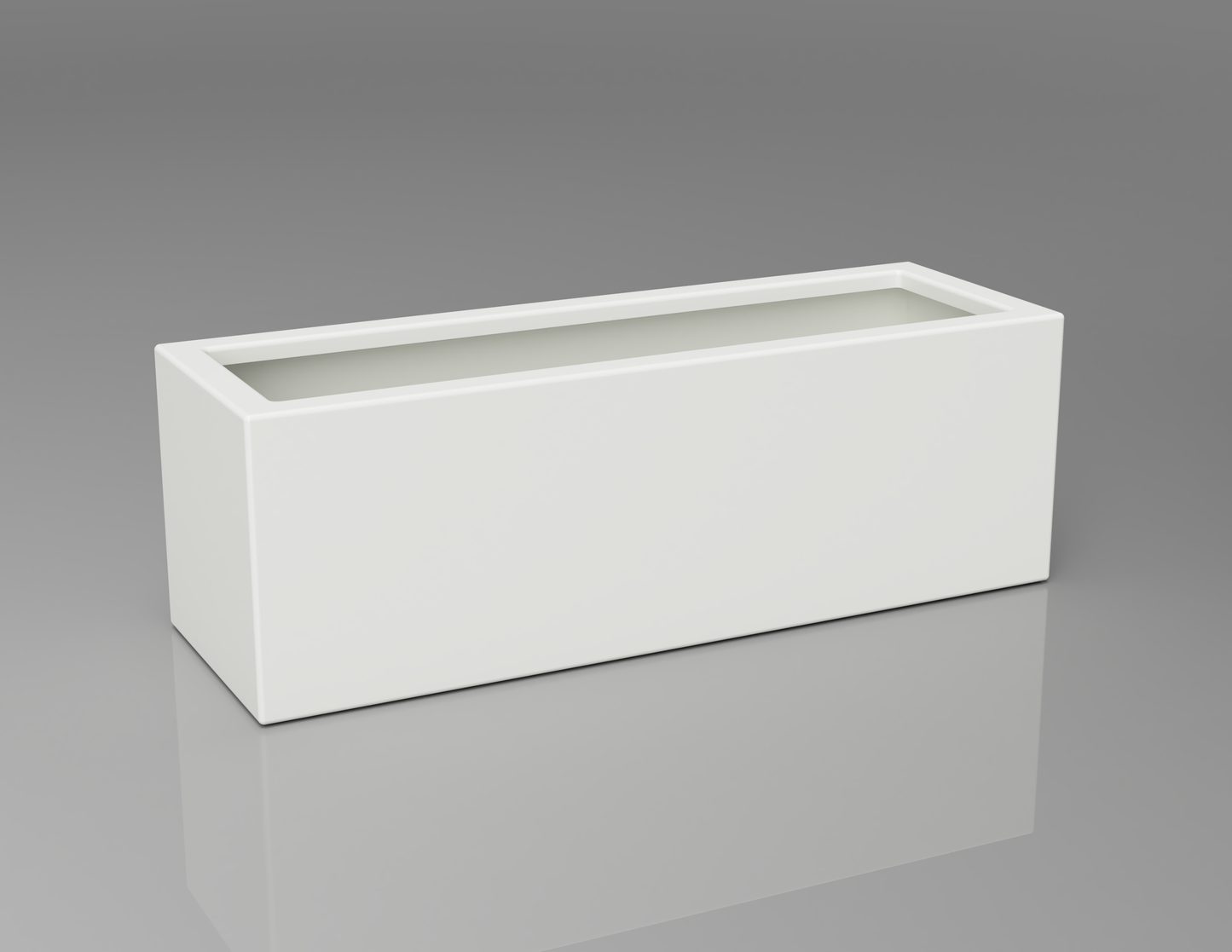 900mm British manufactured trough metal planter in RAL9016 White, suitable for indoor and outdoor use.