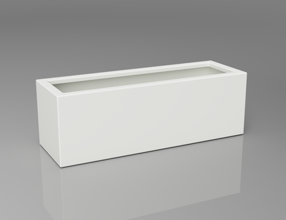 900mm British manufactured trough metal planter in RAL9016 White, suitable for indoor and outdoor use.