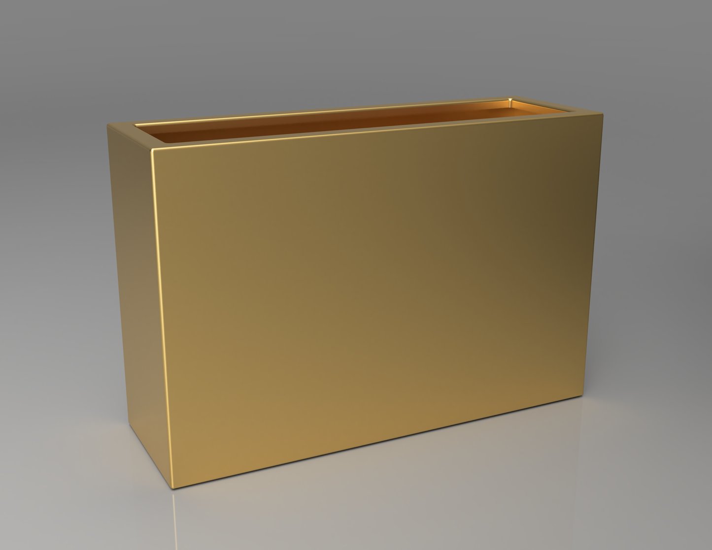 900mm British manufactured tall trough metal planter in special effect Gold, suitable for indoor and outdoor use.