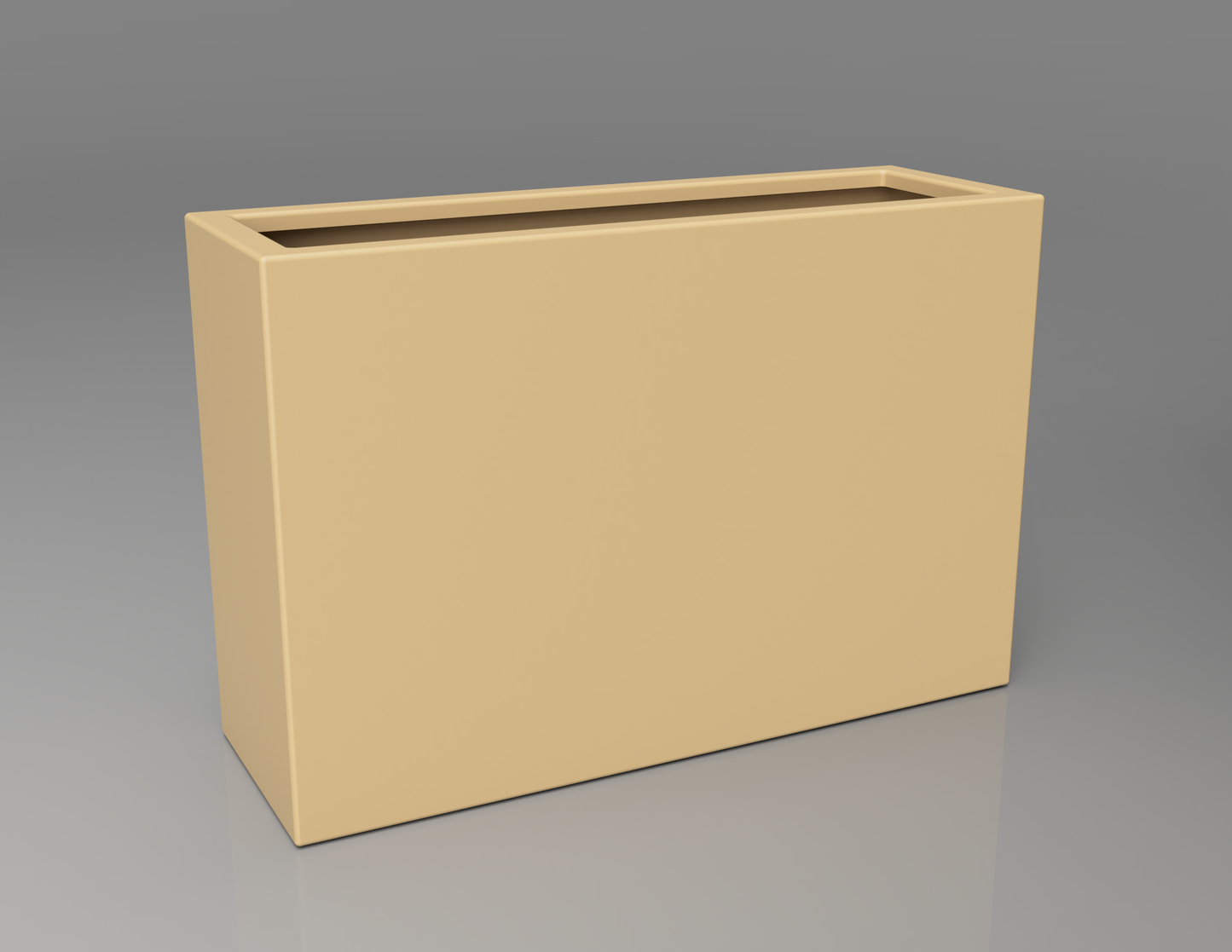 900mm British manufactured tall trough metal planter in RAL1001 Beige, suitable for indoor and outdoor use.