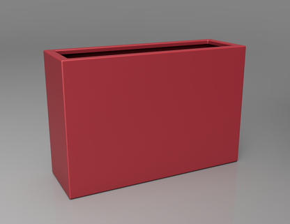 900mm British manufactured tall trough metal planter in RAL3028 Red, suitable for indoor and outdoor use.