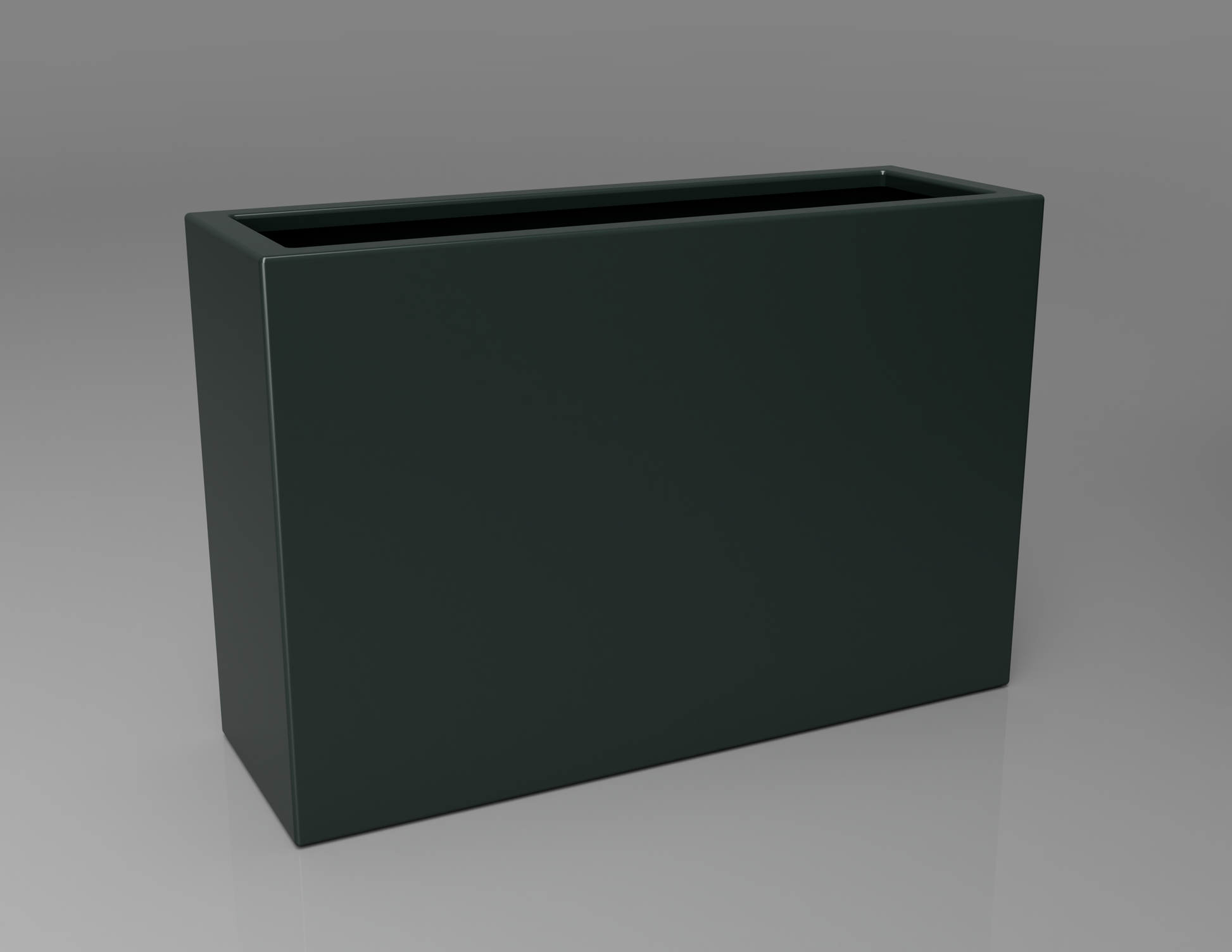 900mm British manufactured tall trough metal planter in RAL6012 Black Green, suitable for indoor and outdoor use.