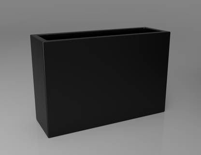 900mm British manufactured tall trough metal planter in RAL9004 Black, suitable for indoor and outdoor use.
