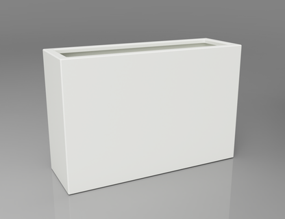 900mm British manufactured tall trough metal planter in RAL9016 White, suitable for indoor and outdoor use.
