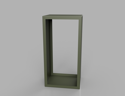 1000mm British manufactured metal Tall rectangular Log Store in RAL6003 Olive Green, suitable for indoor and outdoor use.